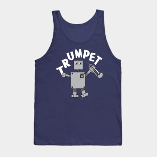 Trumpet Robot White Text Tank Top